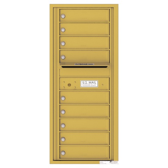 9 Tenant Doors with Outgoing Mail Compartment - 4C Wall Mount 11-High Mailboxes - 4C11S-09