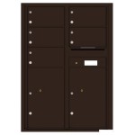 5 Oversized Tenant Doors with 2 Parcel Lockers and Outgoing Mail Compartment - 4C Wall Mount 12-High Mailboxes - 4C12D-05