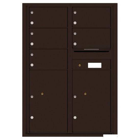 5 Oversized Tenant Doors with 2 Parcel Lockers and Outgoing Mail Compartment - 4C Wall Mount 12-High Mailboxes - 4C12D-05