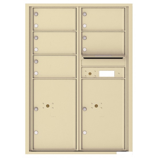 5 Oversized Tenant Doors with 2 Parcel Lockers and Outgoing Mail Compartment - 4C Wall Mount 12-High Mailboxes - 4C12D-05