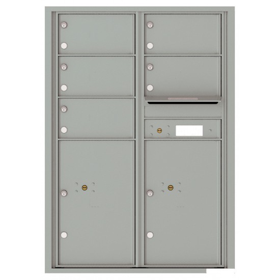 5 Oversized Tenant Doors with 2 Parcel Lockers and Outgoing Mail Compartment - 4C Wall Mount 12-High Mailboxes - 4C12D-05