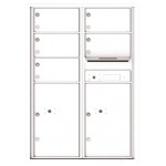 5 Oversized Tenant Doors with 2 Parcel Lockers and Outgoing Mail Compartment - 4C Wall Mount 12-High Mailboxes - 4C12D-05