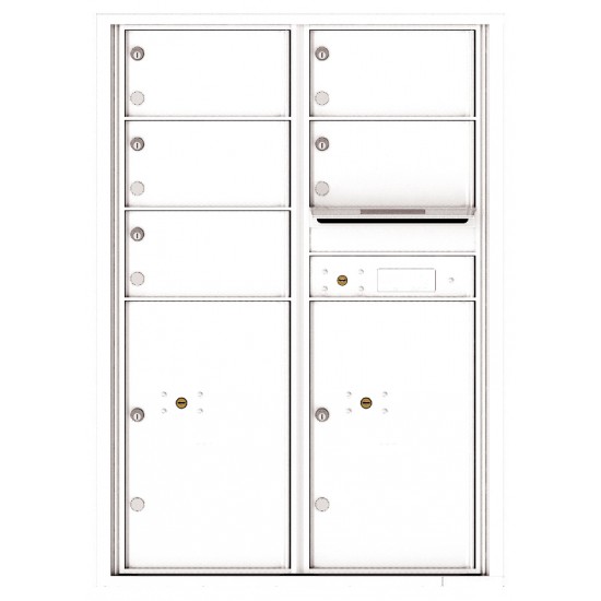 5 Oversized Tenant Doors with 2 Parcel Lockers and Outgoing Mail Compartment - 4C Wall Mount 12-High Mailboxes - 4C12D-05