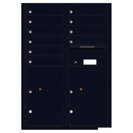 10 Tenant Doors with 2 Parcel Lockers and Outgoing Mail Compartment - 4C Wall Mount 12-High Mailboxes - 4C12D-10