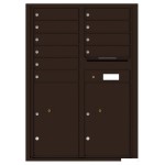 10 Tenant Doors with 2 Parcel Lockers and Outgoing Mail Compartment - 4C Wall Mount 12-High Mailboxes - 4C12D-10