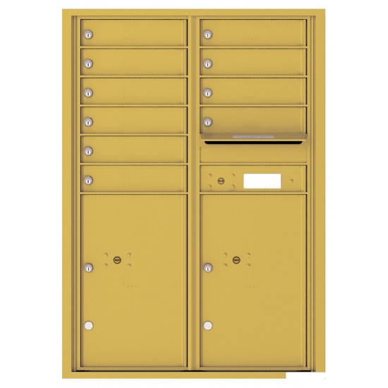 10 Tenant Doors with 2 Parcel Lockers and Outgoing Mail Compartment - 4C Wall Mount 12-High Mailboxes - 4C12D-10