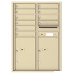 10 Tenant Doors with 2 Parcel Lockers and Outgoing Mail Compartment - 4C Wall Mount 12-High Mailboxes - 4C12D-10