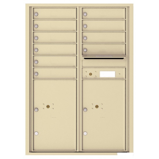 10 Tenant Doors with 2 Parcel Lockers and Outgoing Mail Compartment - 4C Wall Mount 12-High Mailboxes - 4C12D-10