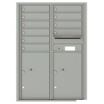 10 Tenant Doors with 2 Parcel Lockers and Outgoing Mail Compartment - 4C Wall Mount 12-High Mailboxes - 4C12D-10