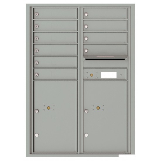 10 Tenant Doors with 2 Parcel Lockers and Outgoing Mail Compartment - 4C Wall Mount 12-High Mailboxes - 4C12D-10