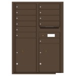 11 Tenant Doors with 2 Parcel Lockers and Outgoing Mail Compartment - 4C Wall Mount 12-High Mailboxes - 4C12D-11