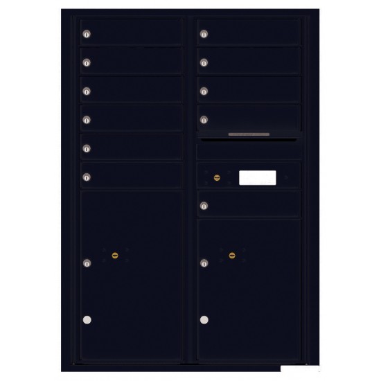 11 Tenant Doors with 2 Parcel Lockers and Outgoing Mail Compartment - 4C Wall Mount 12-High Mailboxes - 4C12D-11