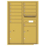 11 Tenant Doors with 2 Parcel Lockers and Outgoing Mail Compartment - 4C Wall Mount 12-High Mailboxes - 4C12D-11