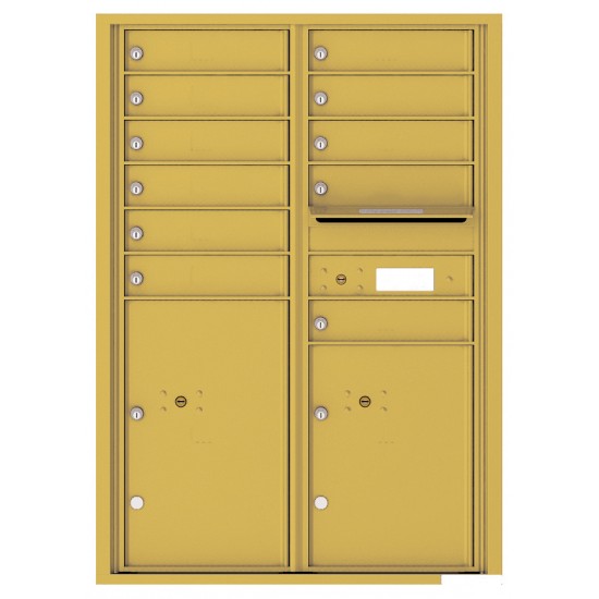 11 Tenant Doors with 2 Parcel Lockers and Outgoing Mail Compartment - 4C Wall Mount 12-High Mailboxes - 4C12D-11