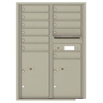 11 Tenant Doors with 2 Parcel Lockers and Outgoing Mail Compartment - 4C Wall Mount 12-High Mailboxes - 4C12D-11