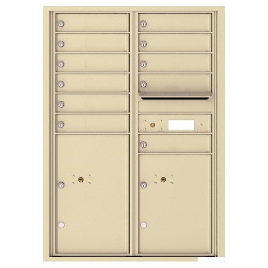 11 Tenant Doors with 2 Parcel Lockers and Outgoing Mail Compartment - 4C Wall Mount 12-High Mailboxes - 4C12D-11