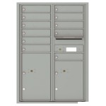 11 Tenant Doors with 2 Parcel Lockers and Outgoing Mail Compartment - 4C Wall Mount 12-High Mailboxes - 4C12D-11