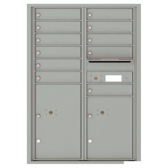 11 Tenant Doors with 2 Parcel Lockers and Outgoing Mail Compartment - 4C Wall Mount 12-High Mailboxes - 4C12D-11