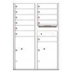 11 Tenant Doors with 2 Parcel Lockers and Outgoing Mail Compartment - 4C Wall Mount 12-High Mailboxes - 4C12D-11