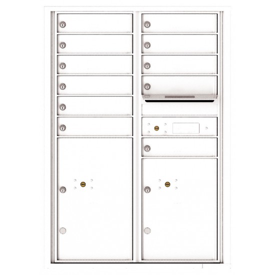 11 Tenant Doors with 2 Parcel Lockers and Outgoing Mail Compartment - 4C Wall Mount 12-High Mailboxes - 4C12D-11