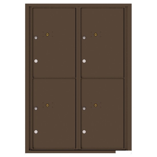 4 Parcel Doors Unit - 4C Wall Mount 12-High - 4C12D-4P