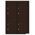 4 Parcel Doors Unit - 4C Wall Mount 12-High - 4C12D-4P