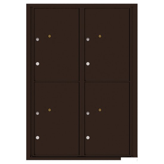 4 Parcel Doors Unit - 4C Wall Mount 12-High - 4C12D-4P