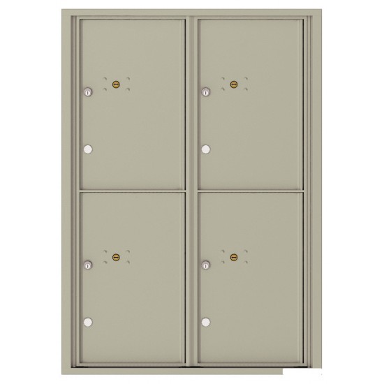 4 Parcel Doors Unit - 4C Wall Mount 12-High - 4C12D-4P