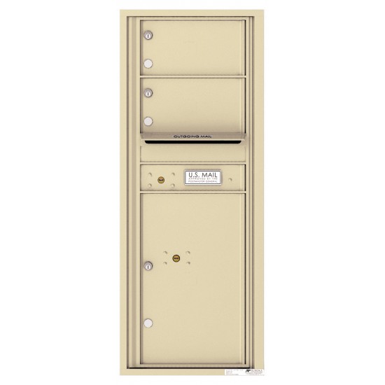 2 Oversized Tenant Doors with 1 Parcel Locker and Outgoing Mail Compartment - 4C Wall Mount 12-High Mailboxes - 4C12S-02