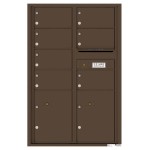 7 Oversized Tenant Doors with 2 Parcel Lockers and Outgoing Mail Compartment - 4C Wall Mount 13-High Mailboxes - 4C13D-07