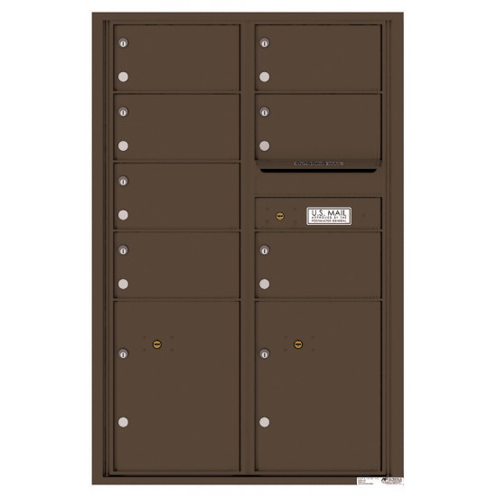 7 Oversized Tenant Doors with 2 Parcel Lockers and Outgoing Mail Compartment - 4C Wall Mount 13-High Mailboxes - 4C13D-07