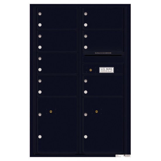 7 Oversized Tenant Doors with 2 Parcel Lockers and Outgoing Mail Compartment - 4C Wall Mount 13-High Mailboxes - 4C13D-07