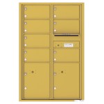 7 Oversized Tenant Doors with 2 Parcel Lockers and Outgoing Mail Compartment - 4C Wall Mount 13-High Mailboxes - 4C13D-07