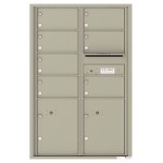 7 Oversized Tenant Doors with 2 Parcel Lockers and Outgoing Mail Compartment - 4C Wall Mount 13-High Mailboxes - 4C13D-07