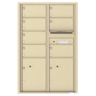 7 Oversized Tenant Doors with 2 Parcel Lockers and Outgoing Mail Compartment - 4C Wall Mount 13-High Mailboxes - 4C13D-07