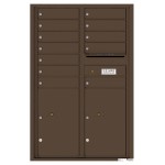 12 Tenant Doors with 2 Parcel Lockers and Outgoing Mail Compartment - 4C Wall Mount 13-High Mailboxes - 4C13D-12