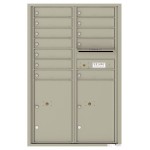 12 Tenant Doors with 2 Parcel Lockers and Outgoing Mail Compartment - 4C Wall Mount 13-High Mailboxes - 4C13D-12