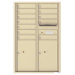 12 Tenant Doors with 2 Parcel Lockers and Outgoing Mail Compartment - 4C Wall Mount 13-High Mailboxes - 4C13D-12