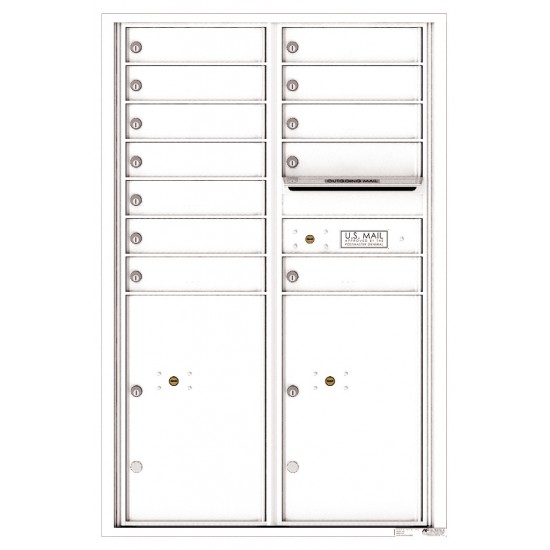 12 Tenant Doors with 2 Parcel Lockers and Outgoing Mail Compartment - 4C Wall Mount 13-High Mailboxes - 4C13D-12