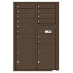 13 Tenant Doors with 2 Parcel Lockers and Outgoing Mail Compartment - 4C Wall Mount 13-High Mailboxes - 4C13D-13