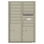 13 Tenant Doors with 2 Parcel Lockers and Outgoing Mail Compartment - 4C Wall Mount 13-High Mailboxes - 4C13D-13