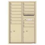 13 Tenant Doors with 2 Parcel Lockers and Outgoing Mail Compartment - 4C Wall Mount 13-High Mailboxes - 4C13D-13