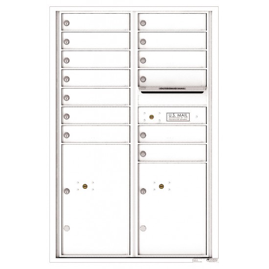 13 Tenant Doors with 2 Parcel Lockers and Outgoing Mail Compartment - 4C Wall Mount 13-High Mailboxes - 4C13D-13