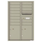 14 Tenant Doors with 2 Parcel Lockers and Outgoing Mail Compartment - 4C Wall Mount 13-High Mailboxes - 4C13D-14