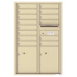 14 Tenant Doors with 2 Parcel Lockers and Outgoing Mail Compartment - 4C Wall Mount 13-High Mailboxes - 4C13D-14