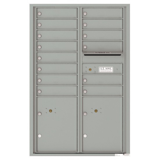 14 Tenant Doors with 2 Parcel Lockers and Outgoing Mail Compartment - 4C Wall Mount 13-High Mailboxes - 4C13D-14