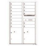 14 Tenant Doors with 2 Parcel Lockers and Outgoing Mail Compartment - 4C Wall Mount 13-High Mailboxes - 4C13D-14