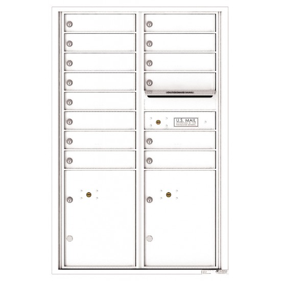 14 Tenant Doors with 2 Parcel Lockers and Outgoing Mail Compartment - 4C Wall Mount 13-High Mailboxes - 4C13D-14