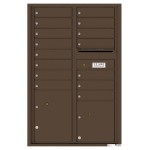 15 Tenant Doors with 2 Parcel Lockers and Outgoing Mail Compartment - 4C Wall Mount 13-High Mailboxes - 4C13D-15