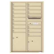 15 Tenant Doors with 2 Parcel Lockers and Outgoing Mail Compartment - 4C Wall Mount 13-High Mailboxes - 4C13D-15